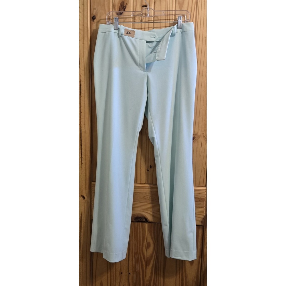 Calvin Klein Women's Slacks Size 8 Pastel Green Pockets Flat Front Career Office